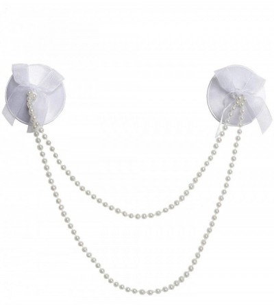 Accessories Womens Pearl Strand Reusable Round Bridal Satin Pasties Nipple Covers - White - CB197C959GA $14.32