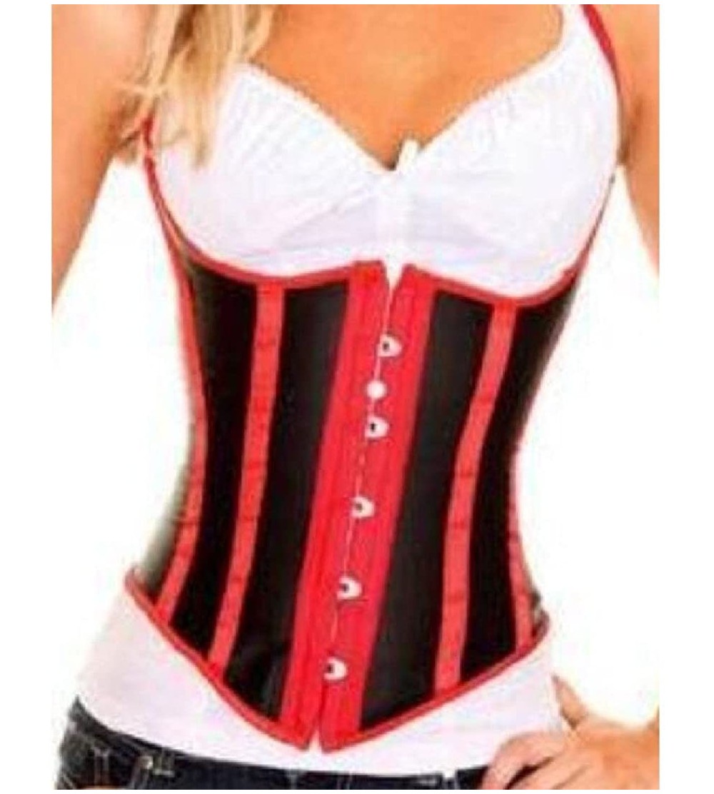 Bustiers & Corsets Womens Hourglass Boned Underbust Shaper Halter Corset - Red - CT189O87SNQ $21.94