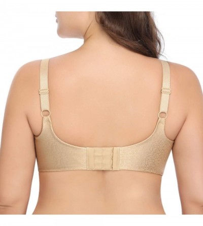 Bras Womens Full Figure Minimizer Bra Seamless Underwire T-Shirt Bra Plus Size Unlined Contour Bra - Nude - C718KWGA589 $35.63