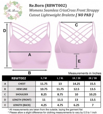 Bras Womens Crisscross Strappy Sexy Caged Bra Bralette Lightweight Seamless Yoga Crop Top NO PAD 1/2/3/4sets - Hot Pink - CI1...