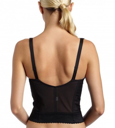Bras Plus Size Fully Women's Front Close Longline Posture Bra 5107530 - Black - C4111F1AG5N $26.79