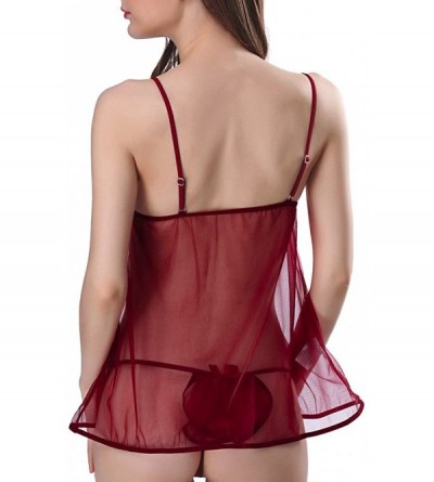 Bustiers & Corsets Lingerie for Women-2019 Sexy Lingerie Lace Babydoll V Neck Sleepwear Underwear Off Shoulder Skirt - 9773re...