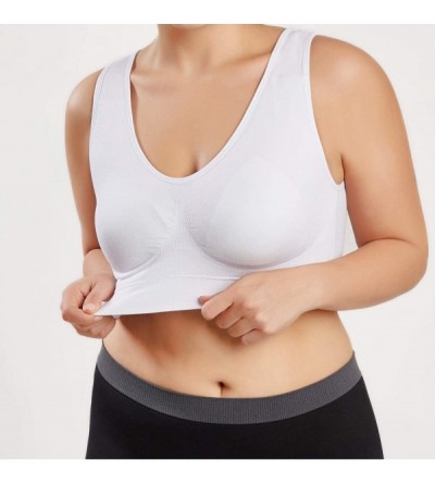 Bustiers & Corsets Women Pure Color Plus Size Bra Sports Full Cup Underwear Yoga Running Vest Tops - White - C5199IG884L $18.15