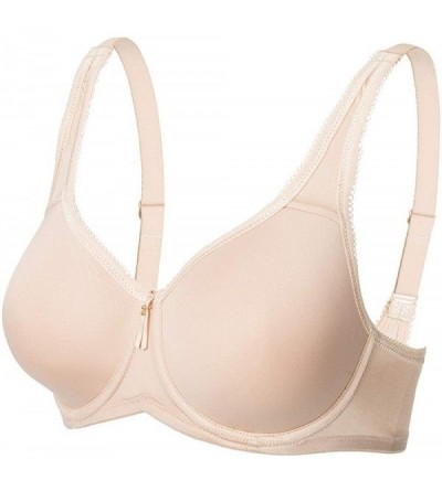 Bras Women's Double-Support Wire Free Bra Large Size Cup Underwear - Color of Skin - C9192SYDXOM $83.32
