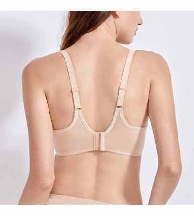 Bras Women's Double-Support Wire Free Bra Large Size Cup Underwear - Color of Skin - C9192SYDXOM $41.16