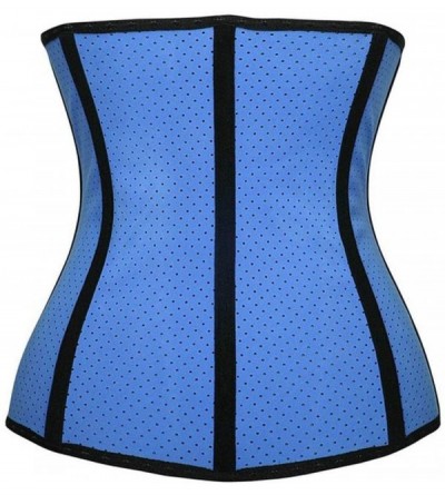 Bustiers & Corsets Men and Women Corsets Waist Training Sports Weight Loss Multi-Breasted Belt Rubber Shapewear (Blue Size M)...