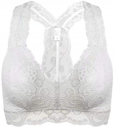Bras Pack of 1 and 3 Women's Bralette Racerback Sexy Floral Lace Tube Tops Bras for Small Breasts S-XL A-D Cups - White-6818 ...