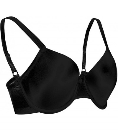 Bras Women's Plus Size Underwire Push Up Bra Molded Cup Smooth Full Coverage Lift Bra B-J Cup - Black - CN194UMDKND $14.72
