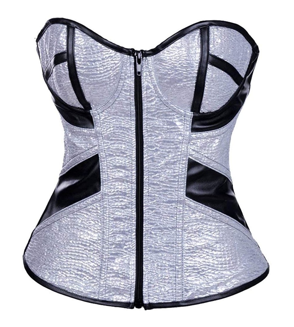 Bustiers & Corsets Women's&Ladies Slimming Corset Gothic Overbust Corset Bustier Fashion Tops - White - CK18KXDC045 $27.53