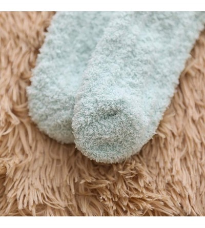 Baby Dolls & Chemises Warm Cotton Socks Fashion Cute Coral Velvet Thick Soft Sleeping Winter Christmas Socks - Green - CA18ZH...