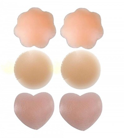 Accessories Nippleless Covers Women's Reusable Adhesive Nipple Covers Invisible Silicone Cover Heart Petal Round NC-1 - 1 Pai...