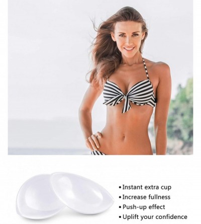 Accessories 2 Pairs Silicone Bra Inserts Invisible Breast Pads Push-up Bra Enhancer for Women Ladies Girls - C218TY3XL9G $17.21