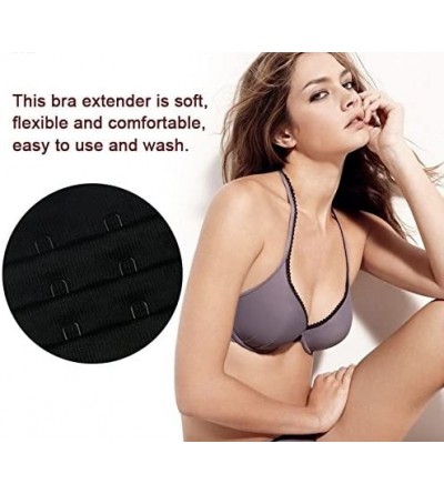 Accessories Women Bra Strap Extensions - Comfort Sturdy Bra Extender 3 Hook 3/4 inch Spacing - Black - CI1858O47SQ $12.59