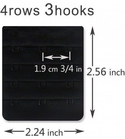 Accessories Women Bra Strap Extensions - Comfort Sturdy Bra Extender 3 Hook 3/4 inch Spacing - Black - CI1858O47SQ $12.59