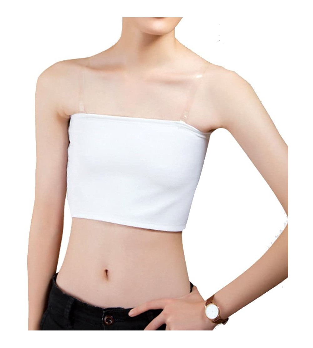 Bustiers & Corsets Lesbian Big Size Chest Binder Strapless Zip up Built-in Elastic Band Flat Slim Fit Tops - Strapless White ...
