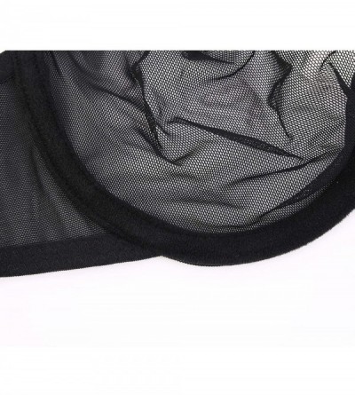 Bras Women See-Through Lace Push Up Transparent Sheer Bras for Women - Black - C9185ROK4ET $20.59