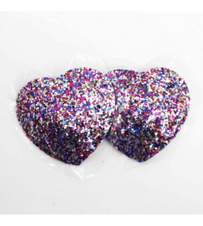 Accessories Reusable Glitters Silicone Pasties Bra Sexy Breast Petals Nipple Covers - Colorful - CF18NGCI9OS $8.13