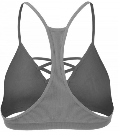 Bras Womens Solid Sexy Lightweight Sheer Floral Lace Bralette Top - Doubldowa559-charcoal - CO180C0295X $14.16