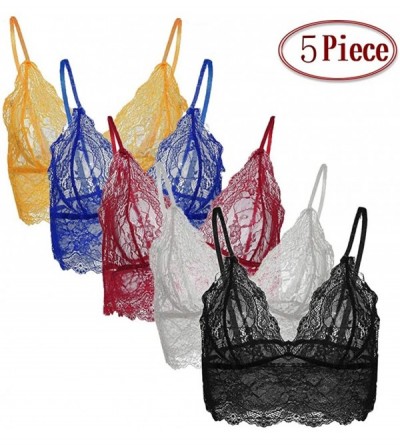 Bras Women Plus Size Vest Crop Wireless Bra Lingerie Lingerie Underwear Camisole - D 5pc - CE196HHC85E $12.63
