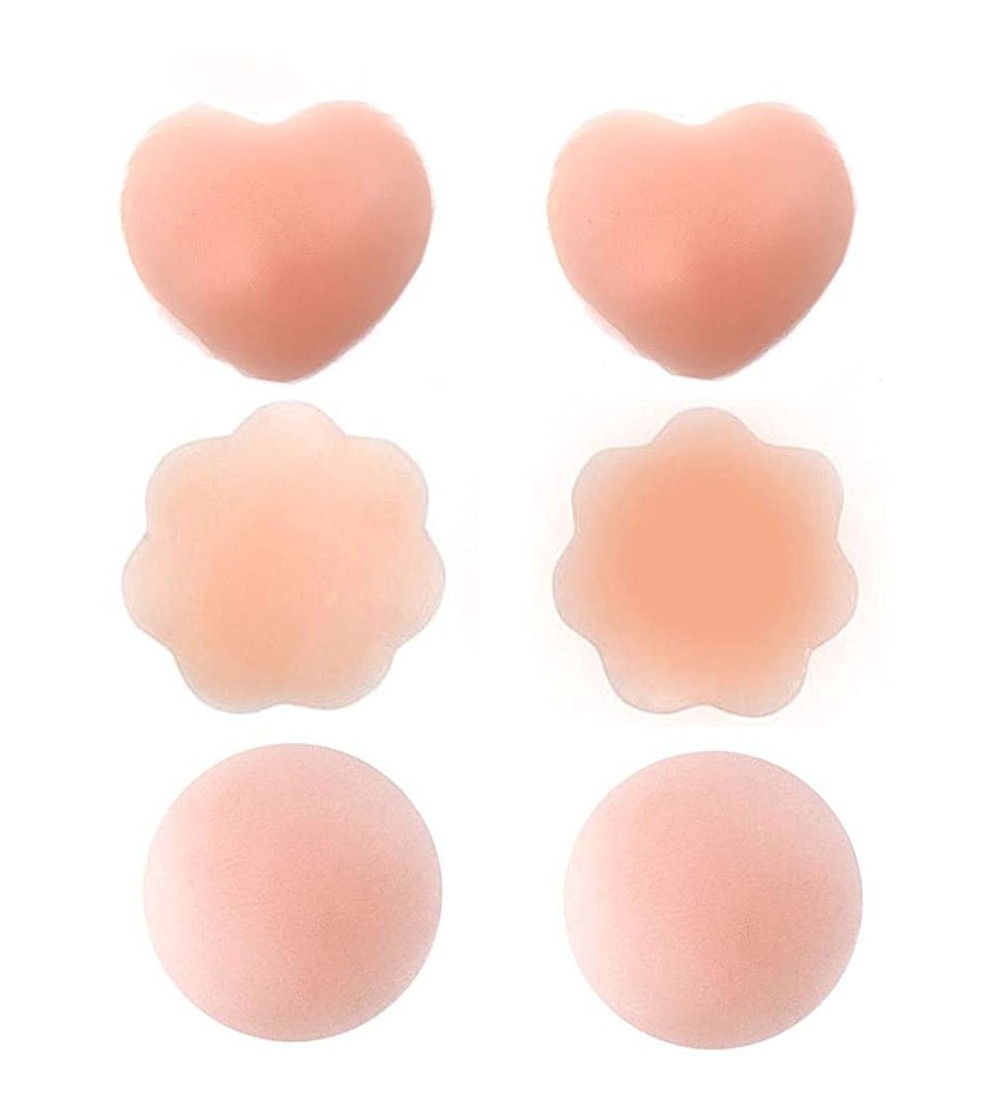 Accessories Instant Breast Lift Pasties Reusable Nipplecover Silicone Adhesive Pasties for Women - 1 Round+1 Flower+1 Heart -...