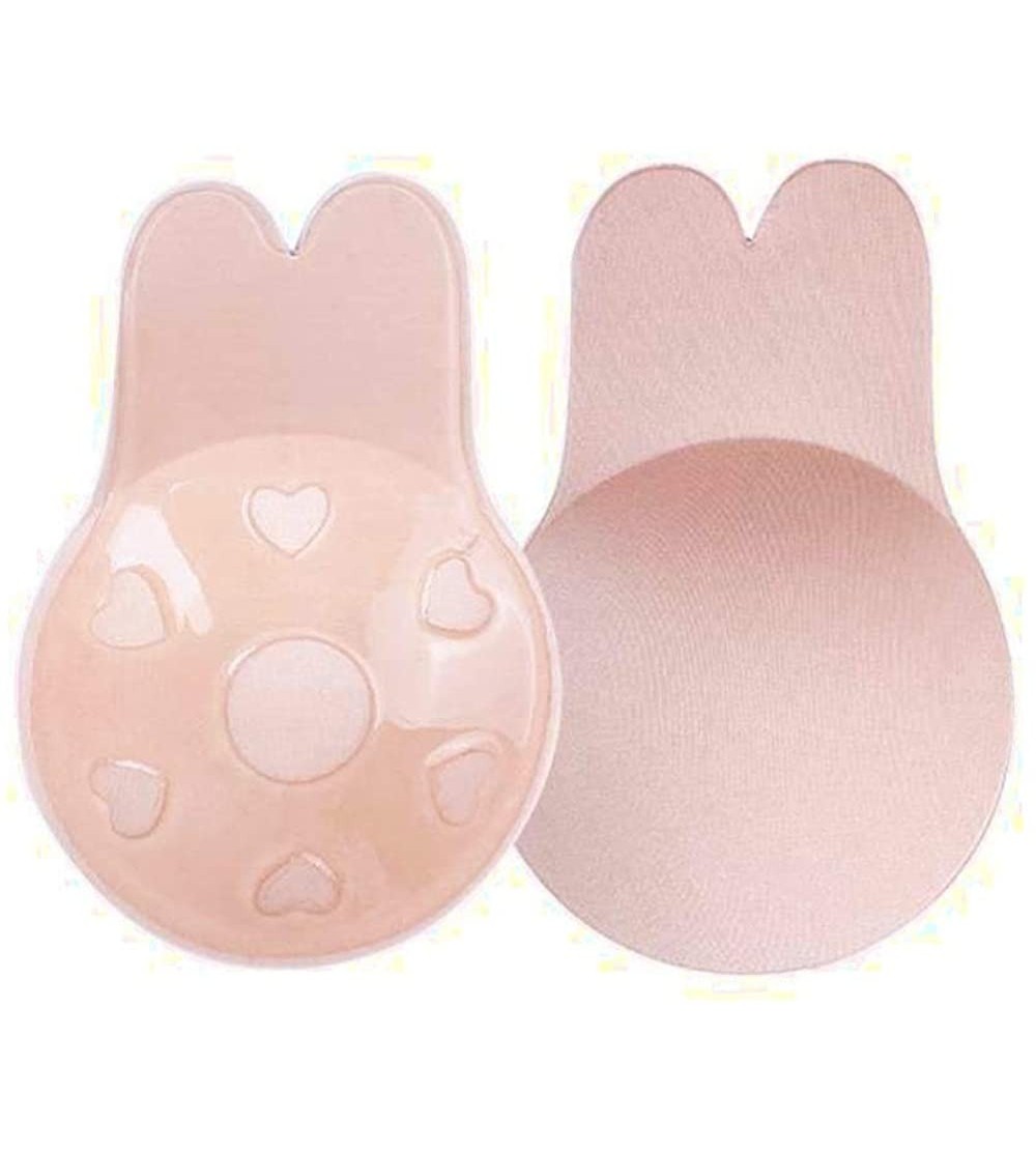 Accessories Women Invisible Rabbit Brassy Tape Breast lift Lifting Bra Silicone Nipple Cover - Large -Beige - CR19C6D6N3D $19.26