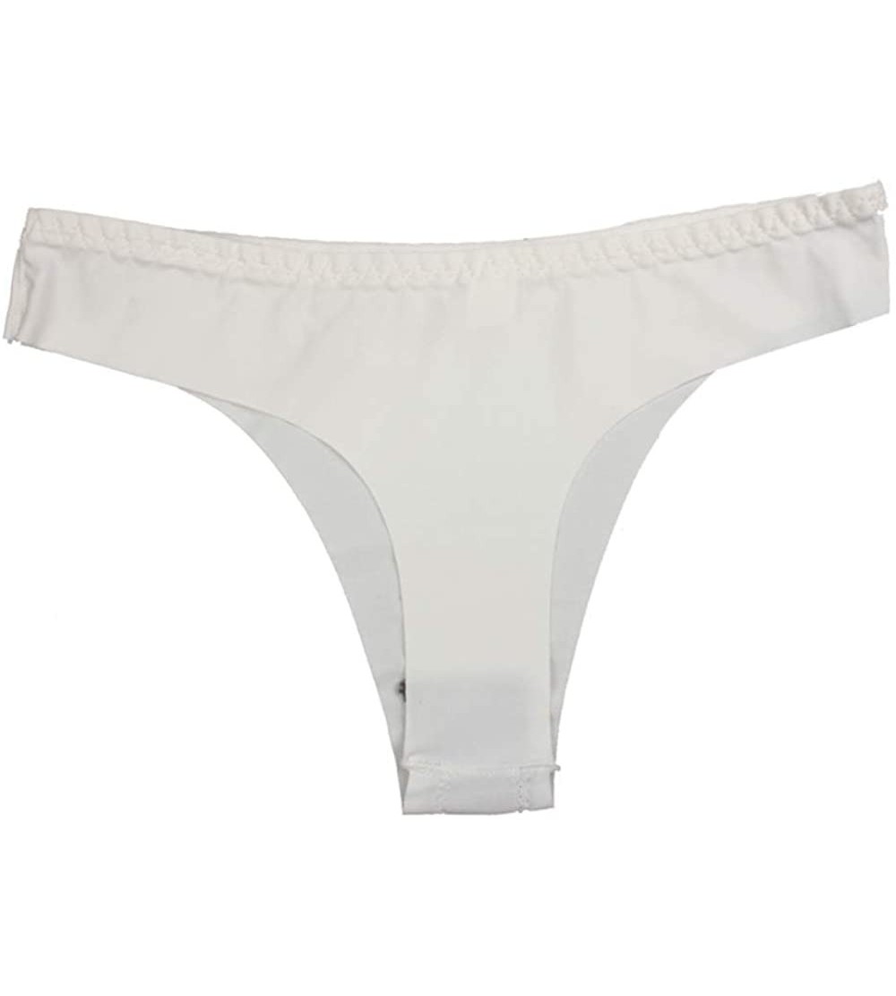 Baby Dolls & Chemises Hot Women Invisible Underwear Thong Cotton Spandex Gas Seamless Crotch - White - CG193GDQRZ4 $7.65