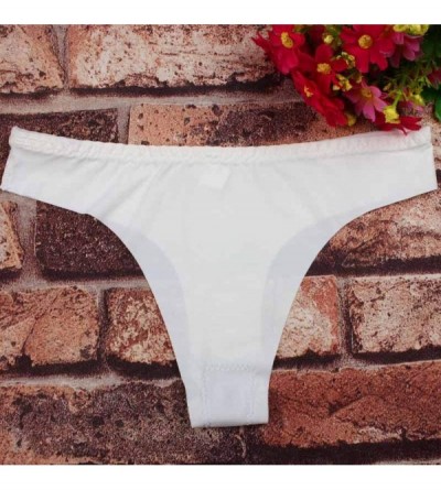Baby Dolls & Chemises Hot Women Invisible Underwear Thong Cotton Spandex Gas Seamless Crotch - White - CG193GDQRZ4 $7.65