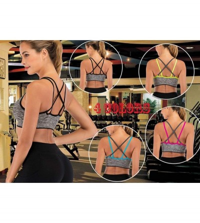 Bras Women's Yoga Bra High Impact Sports Bras Zipper Closure Racerback Support Bra Padded Strappy Sports Bras Medium Workout ...