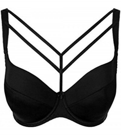Bras Black Harness Strap Bra cage Bra with Straps and Underwire Lightly Padded - C5187DK4A5X $39.79