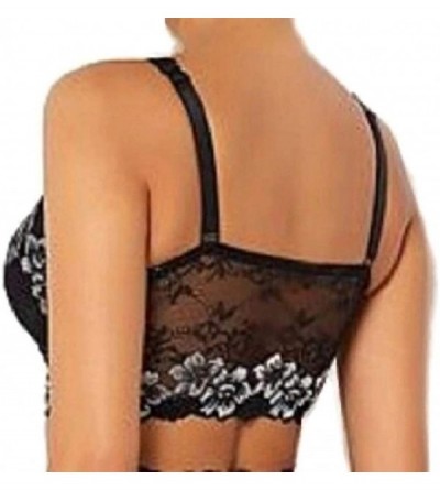 Bras Soft Stretch Lacy Bra with Adjustable Straps and Removable Pads - Black W/White - CC18ZKAK4RE $16.94