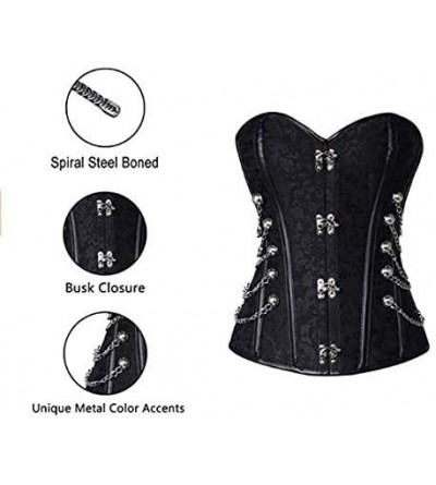 Bustiers & Corsets Women's Steampunk Gothic Waist Training Corset Steel Boned Shapewear Bustier Top - Black 98 - CX18DLWSX47 ...