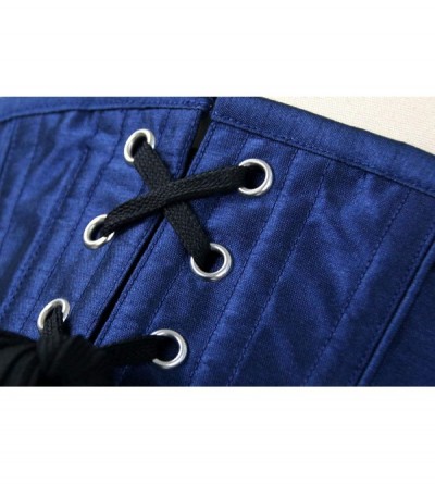 Bustiers & Corsets Women's Gothic Vintage Steel Boned Waist Training Underbust Corset Top - Royal Blue - CY183N0X6MX $55.69