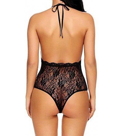 Baby Dolls & Chemises Lingerie for Women for Sex Sexy Womens Lace Bowknot Bodysuit Sexy Teddy Lingerie Backless Jumpsuit Unde...