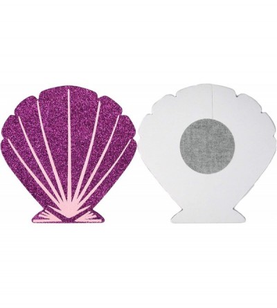 Accessories Breast Pasties - Nipple Covers for Festival Rave Outfits - Purple Seashell - CQ198UMDQAR $11.07
