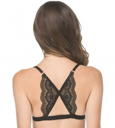 Bras Bralette Triangle and Lace Back (for A-C Cups) Festival Bra - Lace Back Black - CV183CRYKNH $20.19
