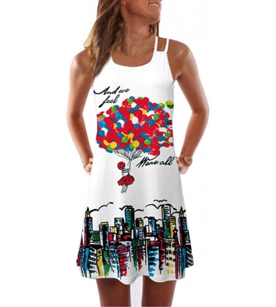 Bras Women's 3D Mini Tank Dress Shirt Dress Beach Party Sundress - White-13 - CJ18REOSAL3 $14.81