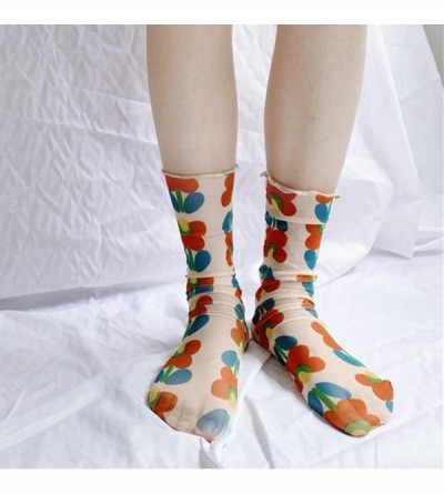 Baby Dolls & Chemises Women's Ankle to Mid-Calf Short Stockings Spring and Summer Printing College Wind Socks Breathable Half...