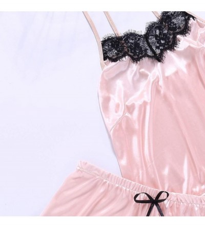 Baby Dolls & Chemises Women Chemise Lingerie Sexy Nightie Full Slips Lace Babydoll Sleepwear Dress - Pink - CA18UZGG69O $12.26