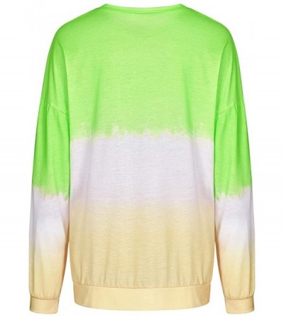 Bras Womens Crewneck Sweatshirts Casual Fall Shirts Pullover Casual Tops T-Shirt - Green - CN18AIM3GO3 $13.65