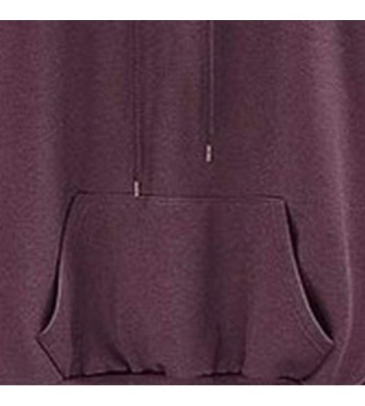 Baby Dolls & Chemises Women's Sweatshirts Casual Hoodie Long Sleeve Solid Sweatshirt Top Hoodie Fashion Hoodies - Purple - CX...