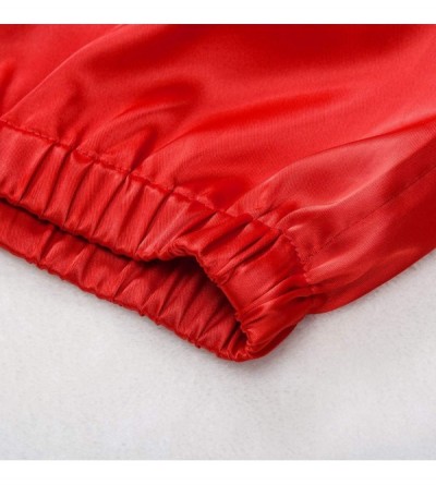 Bustiers & Corsets Women 2PC Lingerie Satin Lace Trim Sling Nightwear Nightgown Pajama Push Up Bra Bodysuit Underwear - Red -...