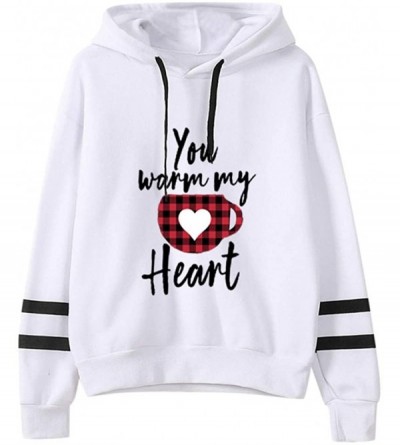 Bustiers & Corsets Womens Printed Hooded Sweatshirt Casual Long Sleeve Pullover Tops for Valentine's Day - C - CZ1945DETHL $3...