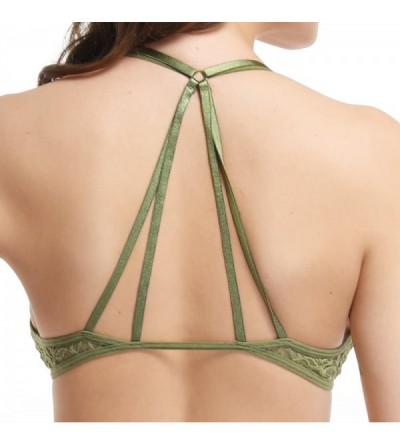Bras Sexy Wireless Bra Unlined lace Sheer Bralette Bikini top Cute Lingerie for Women - Green-jc - CZ189Y92XR6 $10.58