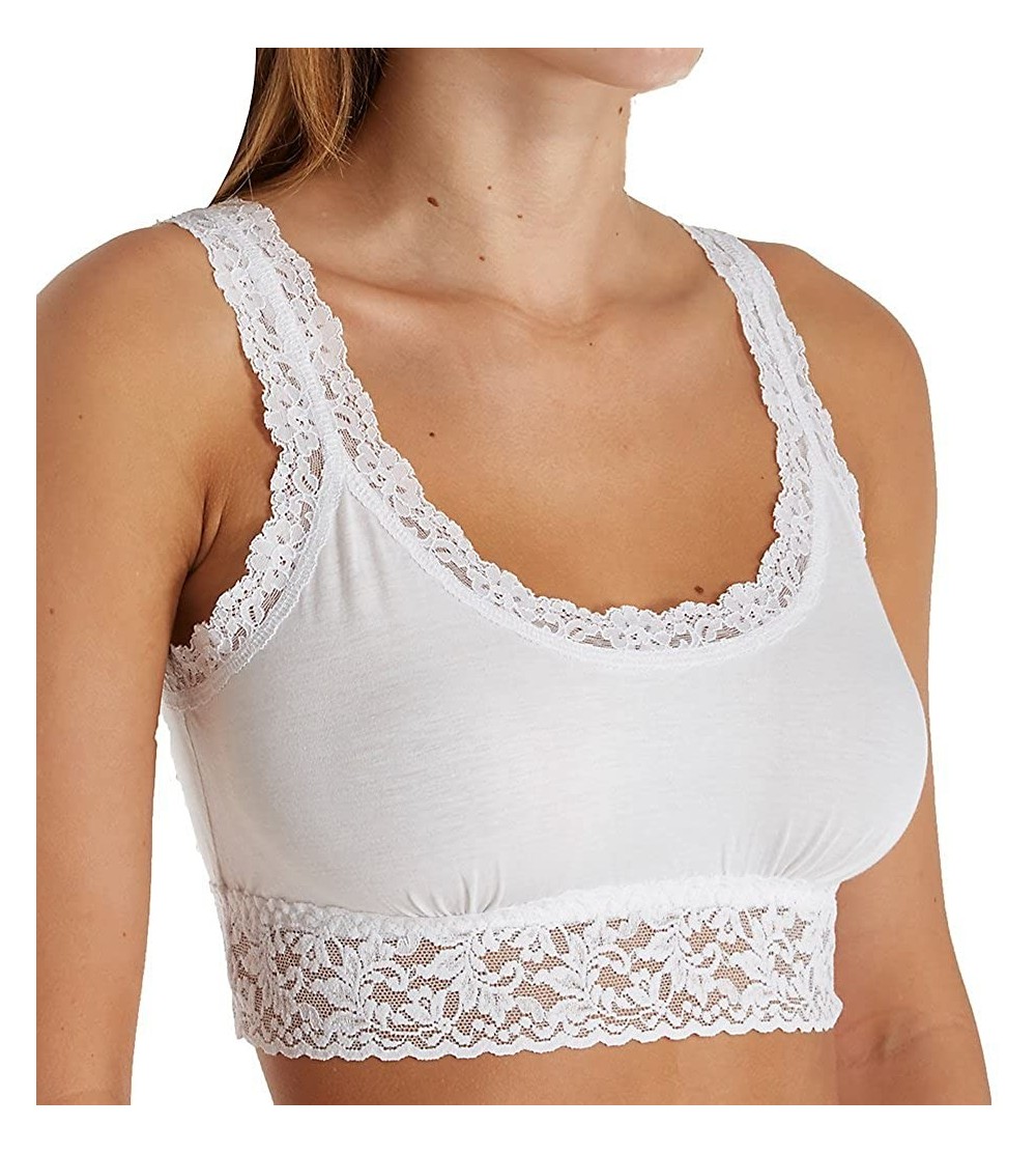 Bras Women's Cotton with a Conscience Crop Top - White - C012F8FDJGF $52.35