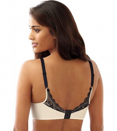 Bras Designs Women's Lace Desire Back Smoothing Underwire - Whisper White/Black Micro Dot Print - CD12NSFKHZL $21.52