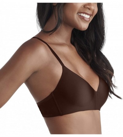 Bras Women's Nearly Invisible Full Coverage Wirefree Bra 72200 - Cappuccino - CO18LHYTGHR $9.39